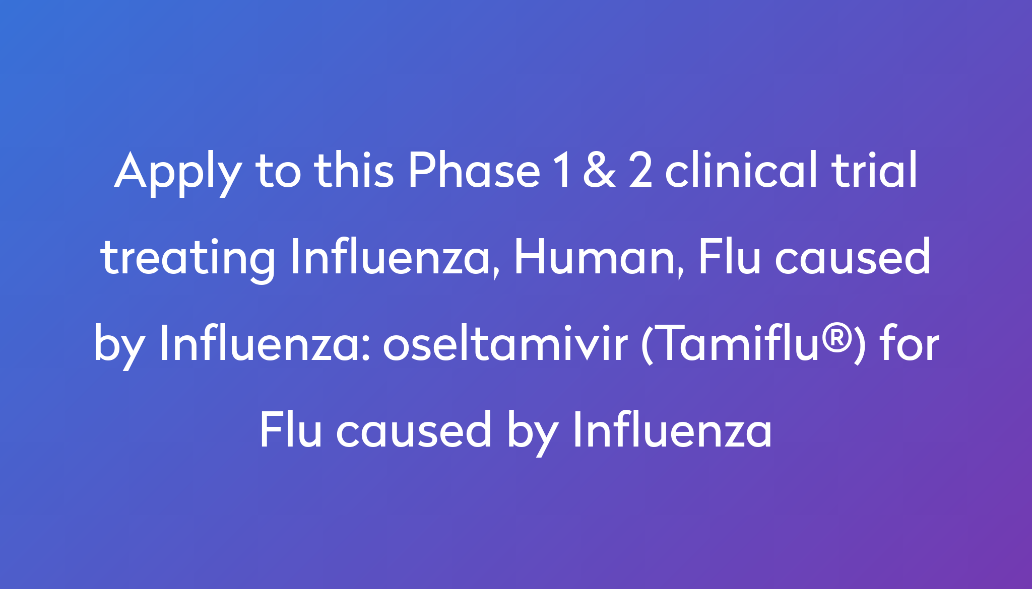 How To Treat Influenza A In 3 Year Old